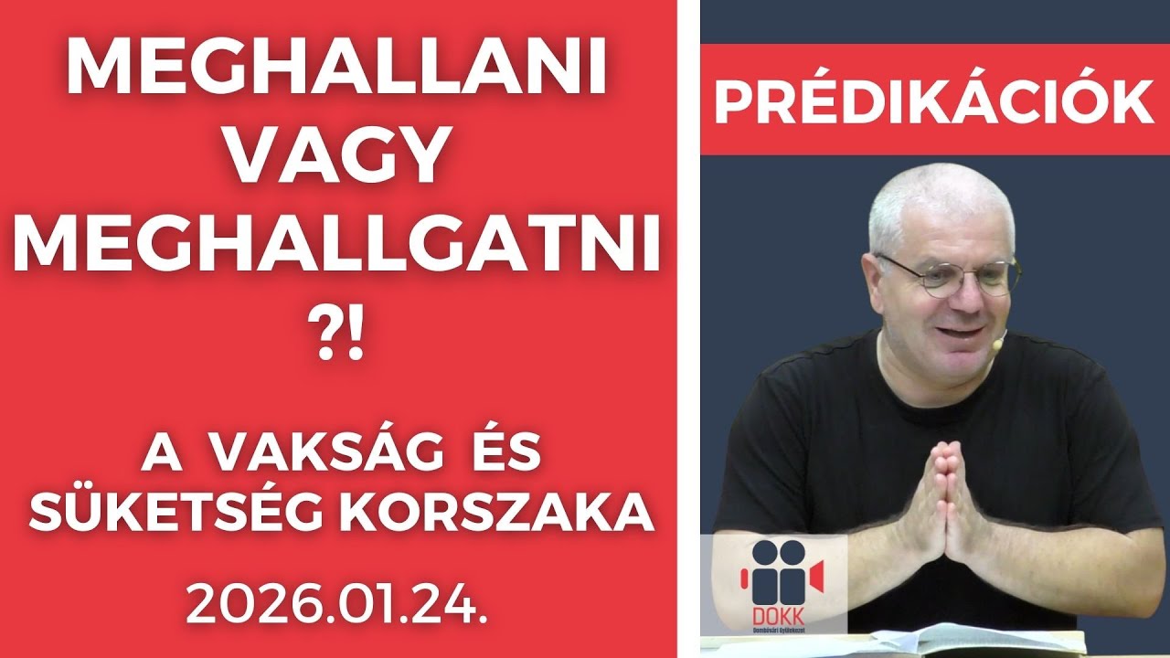 Dombóvári Gyülekezeti Alkalom élő közvetítése  2026.01.24 (szombaton) 16:00 órától.