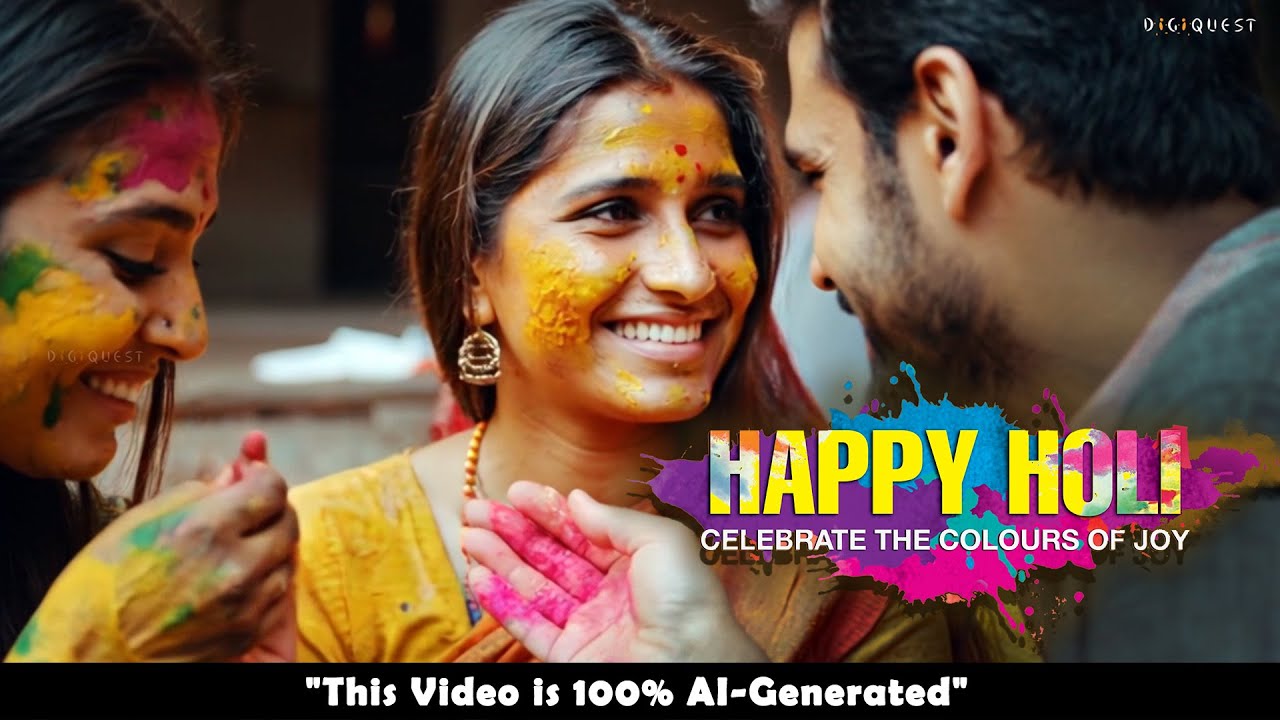 🎨 Happy Holi 2025 | - AI-Generated Song & Visuals | Digiquest 🌈