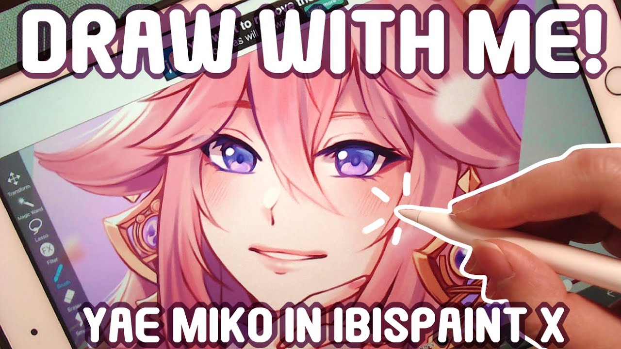 Drawing Yae Miko in Ibispaint X!