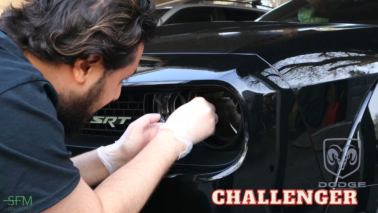 HOW TO INSTALL HEADLIGHT TINT CHALLENGER WIDEBODY 