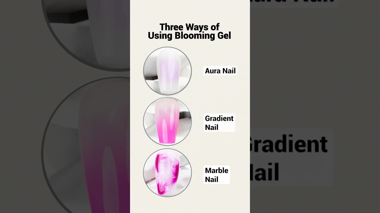 1 blooming gel to create 3 effects!😍 Aura, Gradient, and Marble nails!💡 #nails #nailedit #nailart