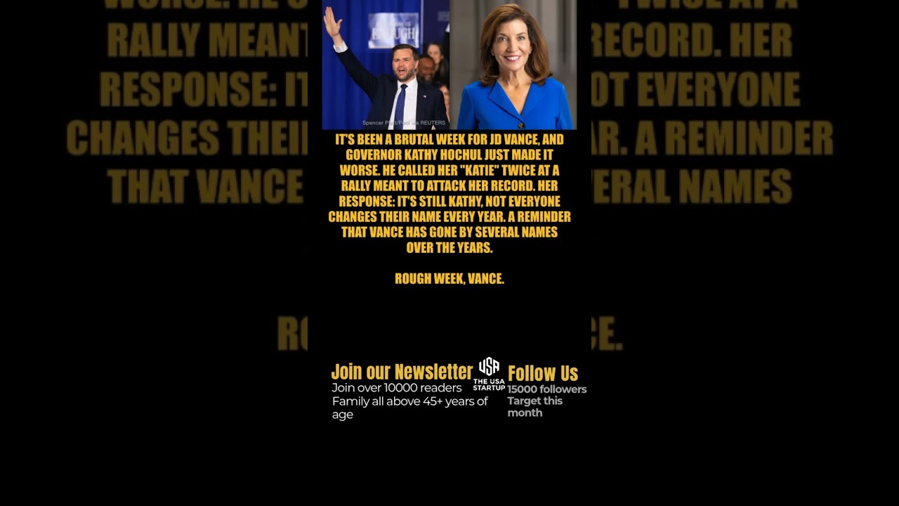 WOW: Hochul Drops Two-Sentence Burn on Vance Over His Own Name History