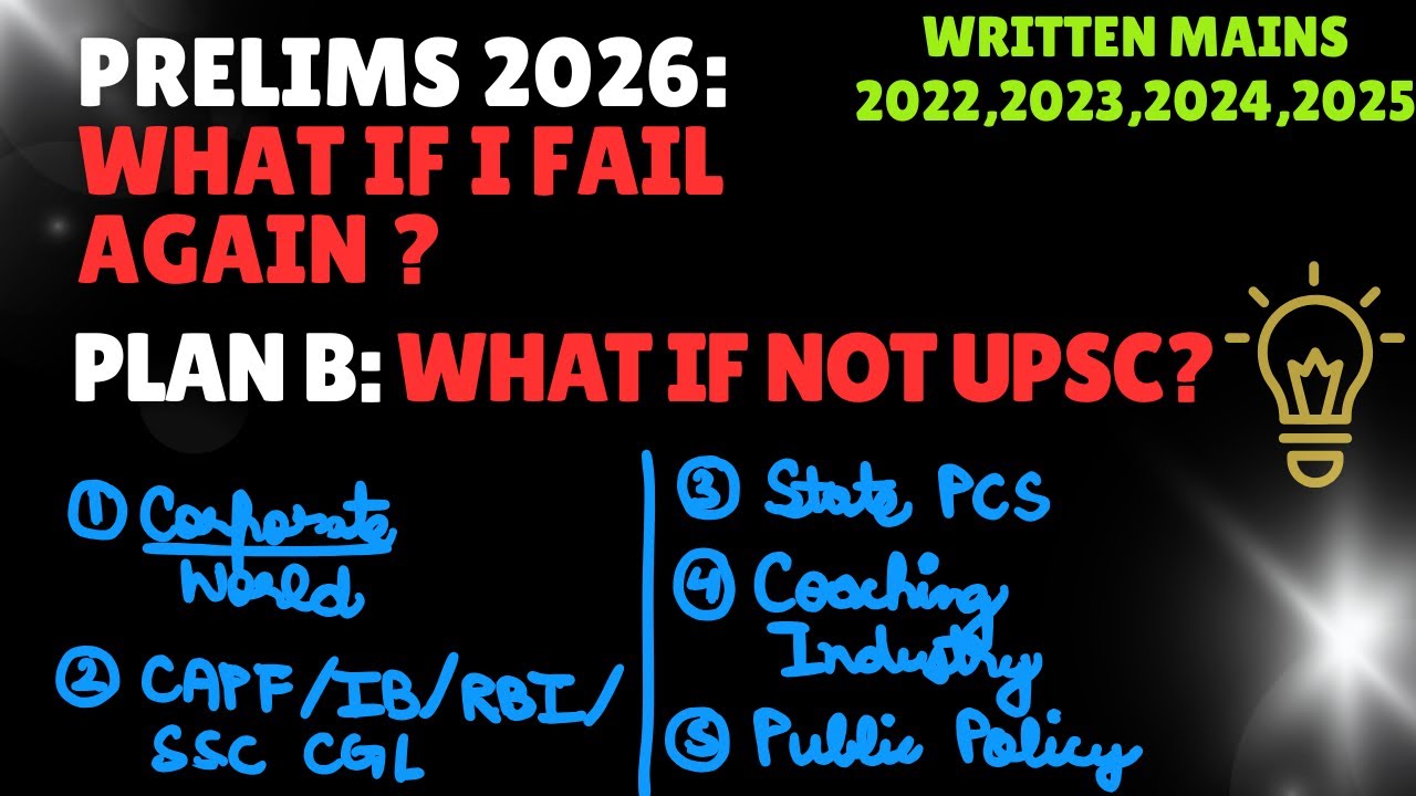 What if I FAIL Prelims 2026: PLAN B || OPTIONS other than UPSC || Emotional Security || UPSC AASAAN