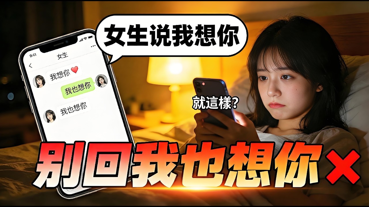 女生說「我想你」 絕對別回《我也想你》！！