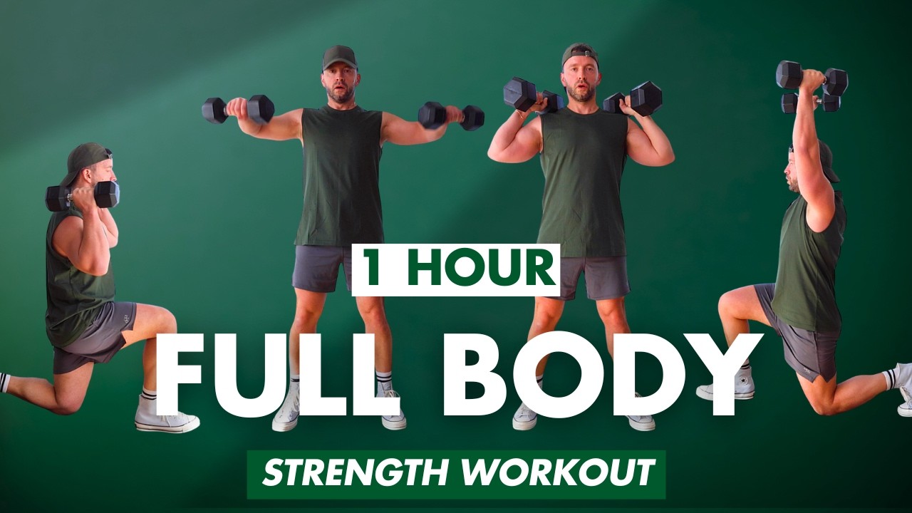 1 HOUR FULL BODY STRENGTH WORKOUT 🔥 Dumbbells Only | Build Muscle at Home