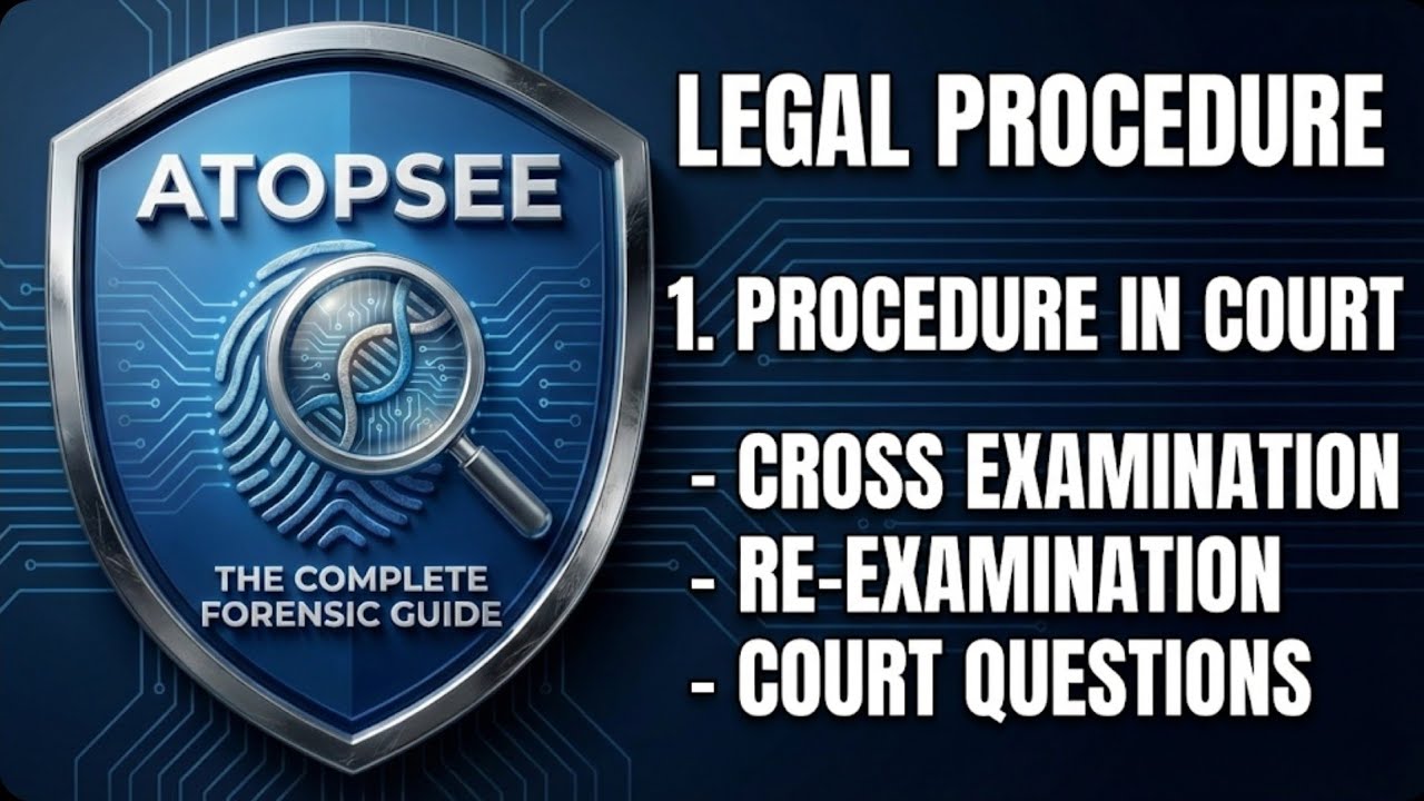 Legal procedure-procedure in court-cross examination, re examination, court questions