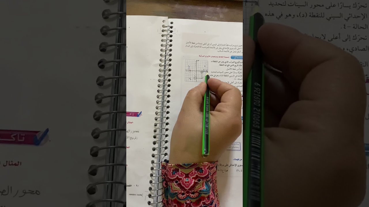 المستوى الإحداثي (٢-٣) الصف الأول المتوسط (تحقق من فهمك ) الجزء الثاني