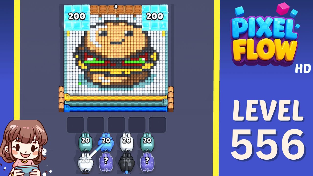 Pixel Flow Level 556 Solution Walkthrough