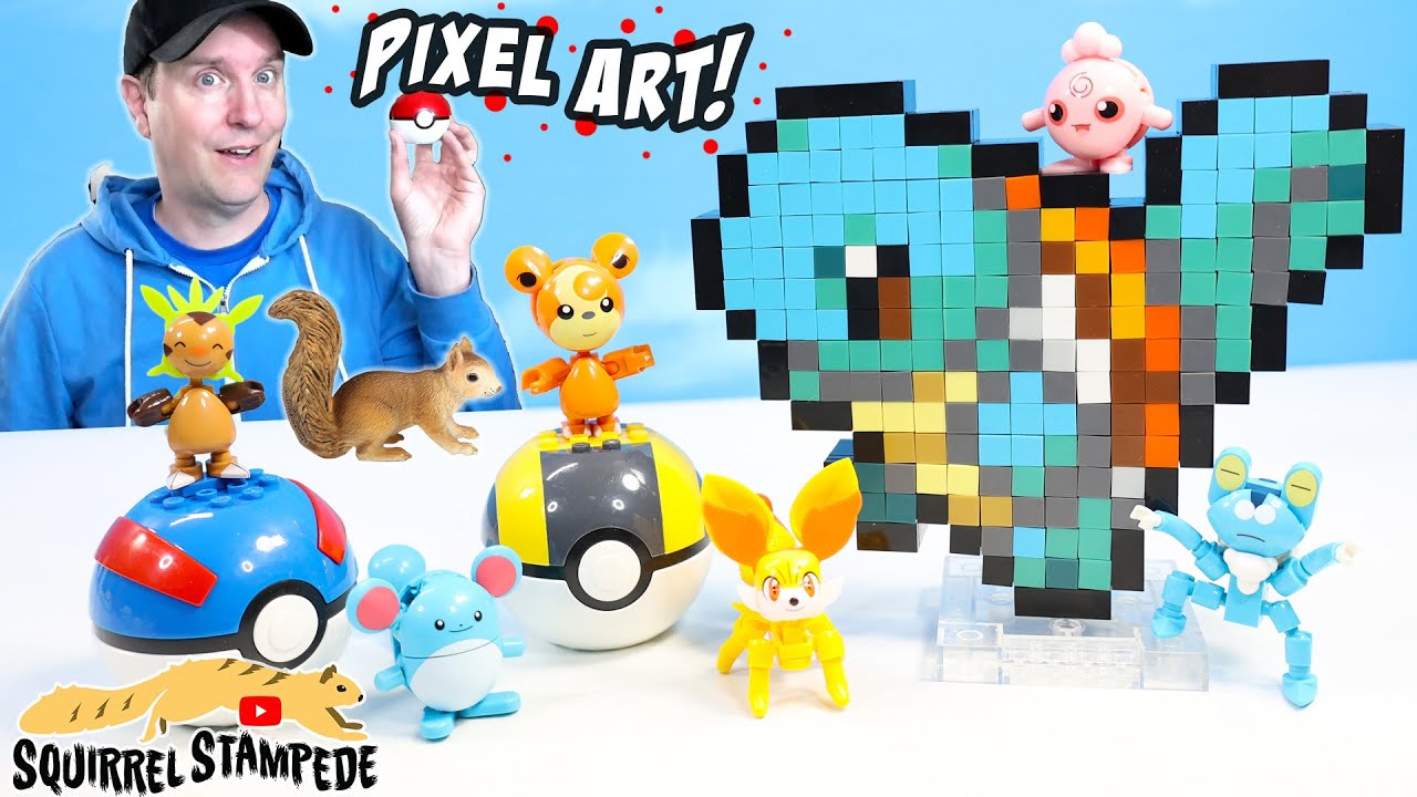 Обзор сборки Pokémon Mega Bloks Pixel Art Squirtle и обзор наборов покеболов серии 20!