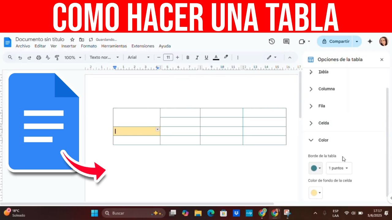 Como HACER TABLAS en DOCUMENTOS de Google - Paso a Paso ✅