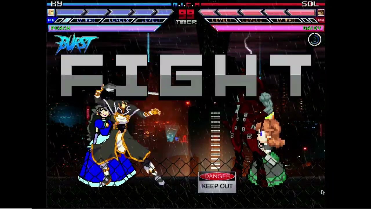 Karane MUGEN Battle #390: Ky Kiske & Princess Peach vs Sol Badguy & Princess Daisy