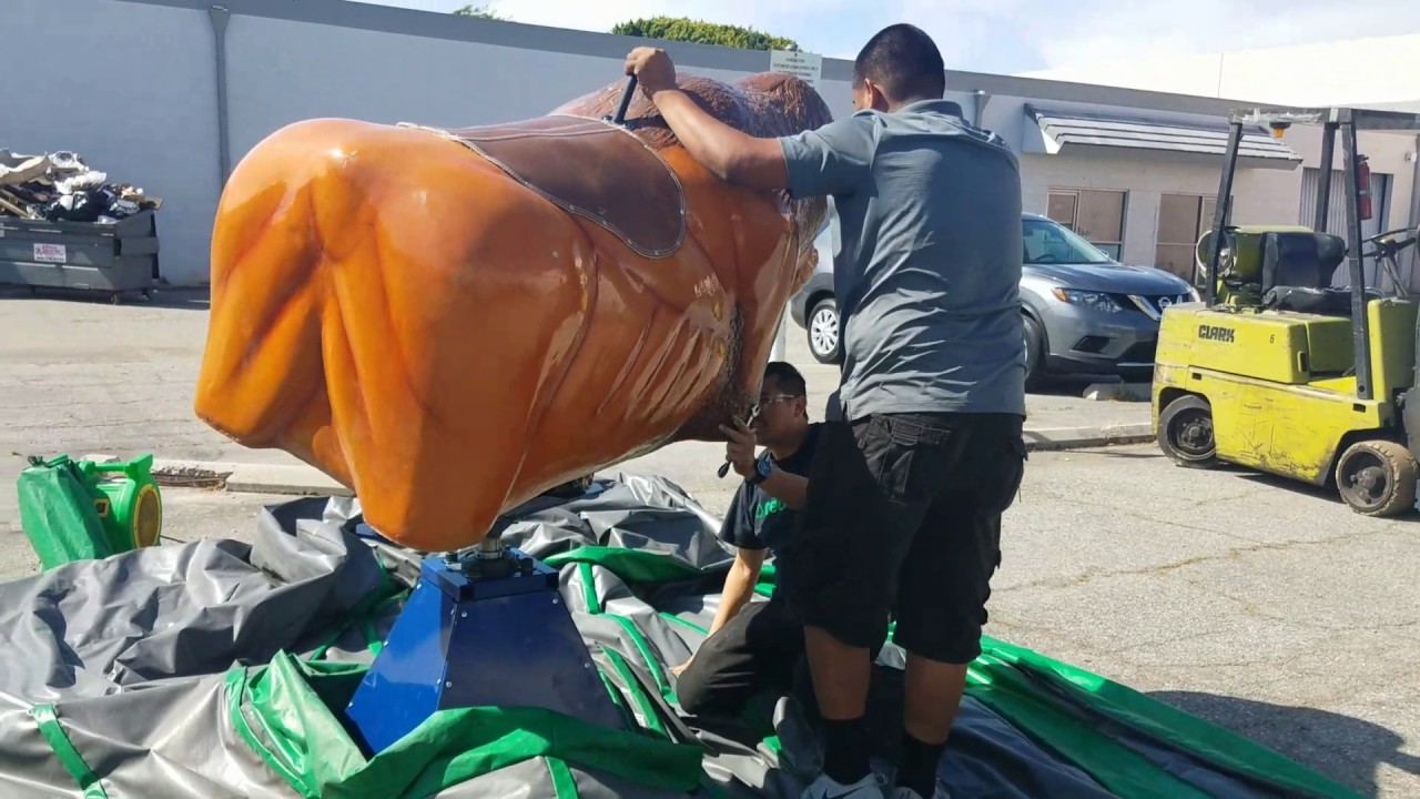 Mechanical bull set up