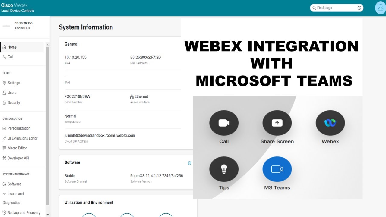 Webex Integration with MS Teams - How to Add MS Teams button