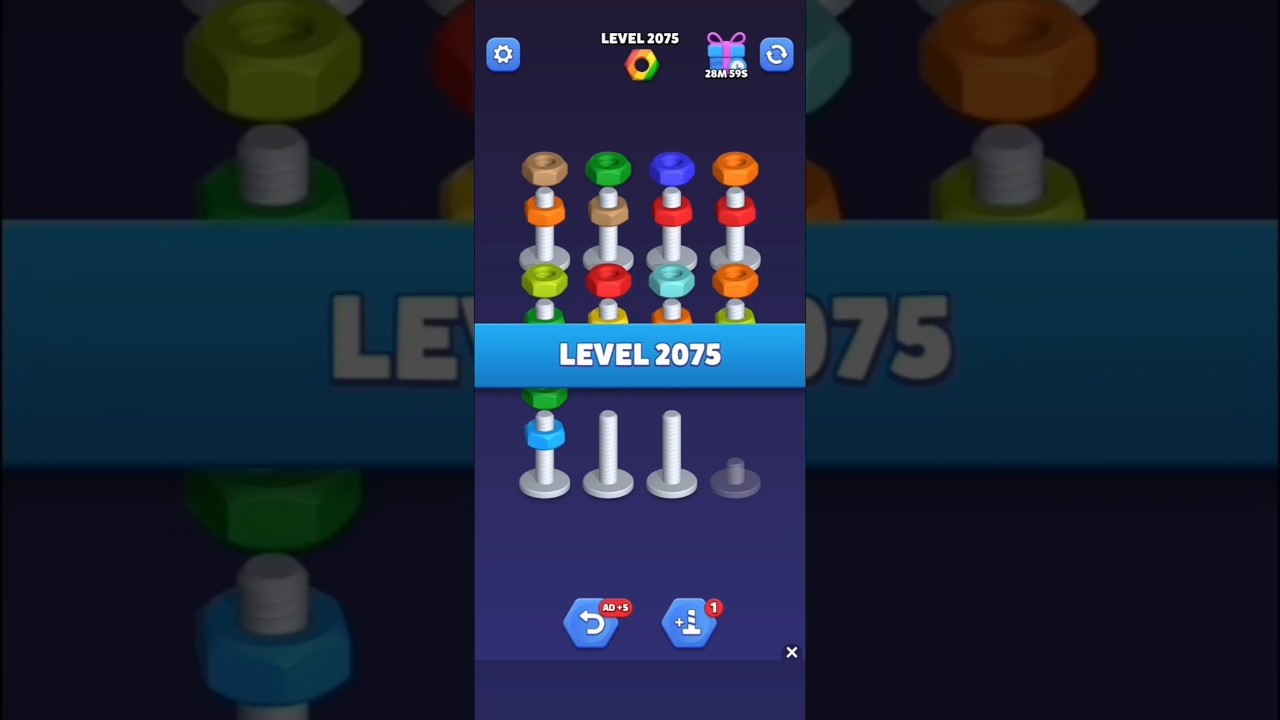 Nut Sort Level 2075 - Color Puzzle Game by Kiwi Fun #games #puzzle #NutSort #NutSortSolution