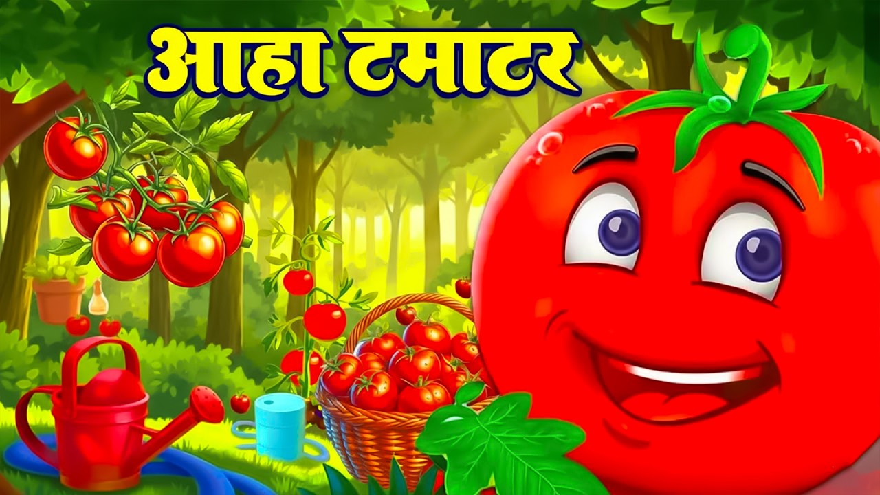 आहा टमाटर | Aaha Tamatar Bade Mazedar | Popular Rhymes In Hindi | Rhymes For Kids | #cartoon