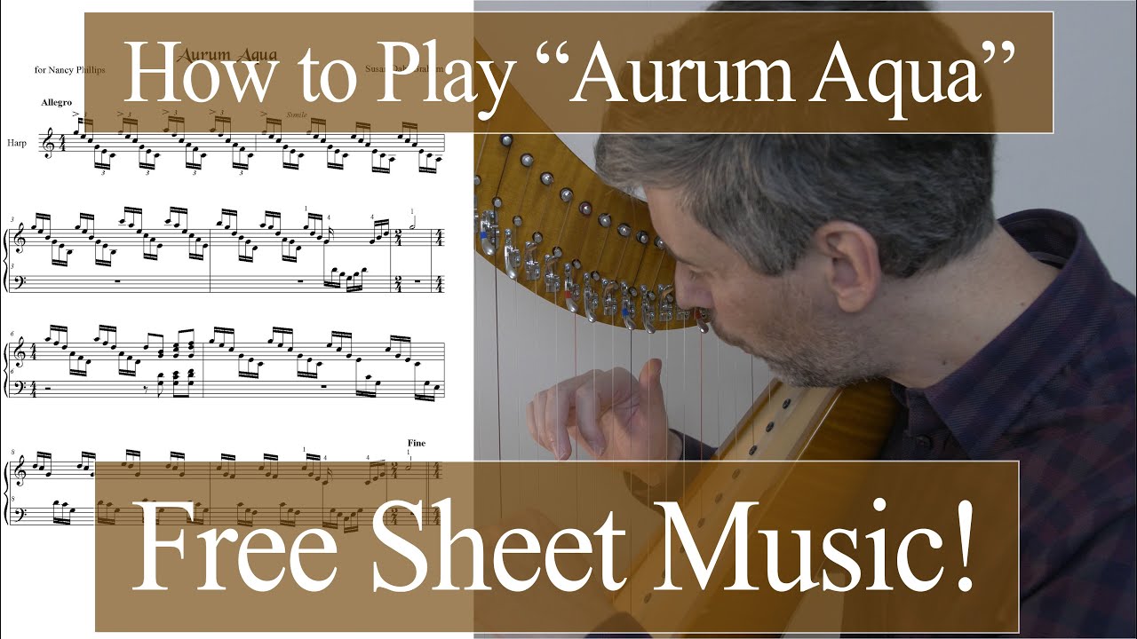 Music for small harps - how to play Aurum Aqua. Harp Tuesday ep. 223