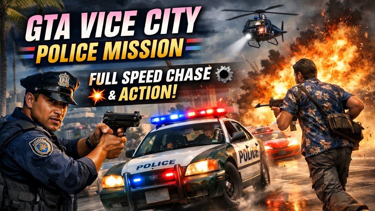 GTA Vice City Police Mission 🚓 | Full Speed Chase & Action Gameplay