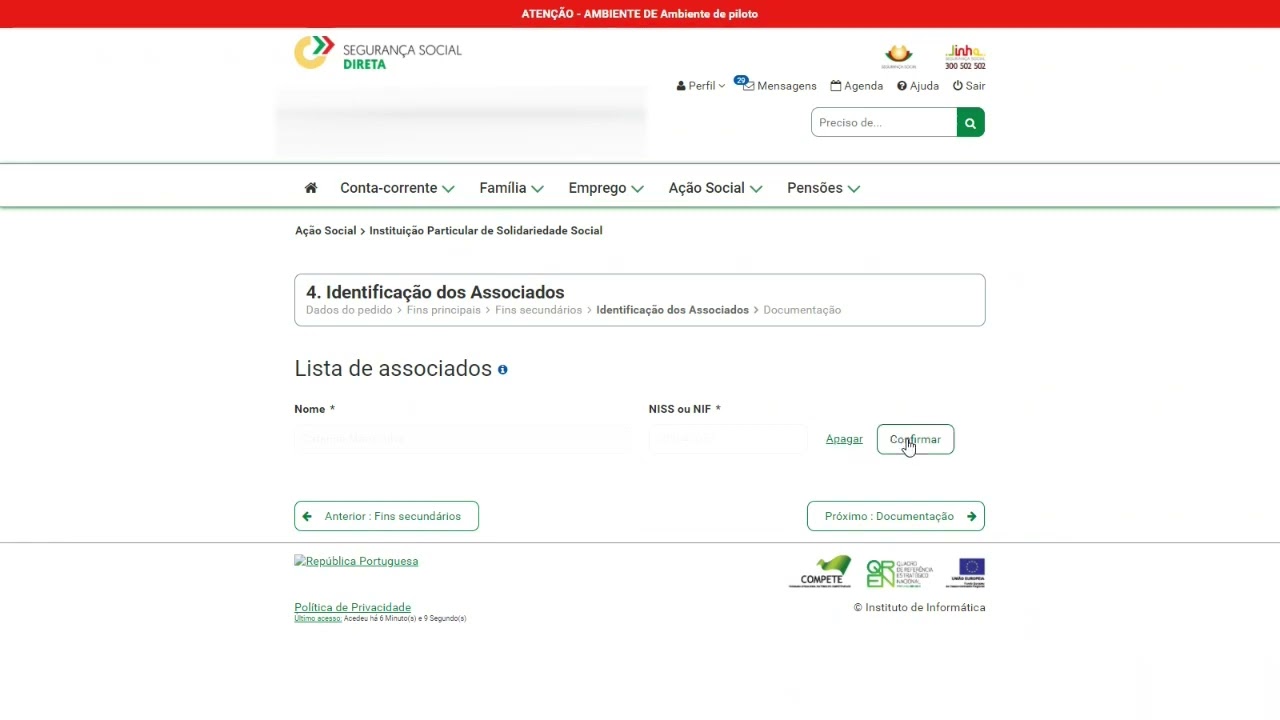 Registo IPSS