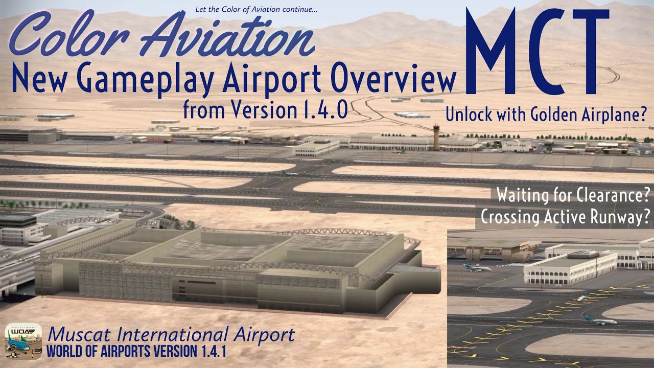 World of Airports new Muscat International Airport! Unlock by Golden Airplane? Cross Active Runway?