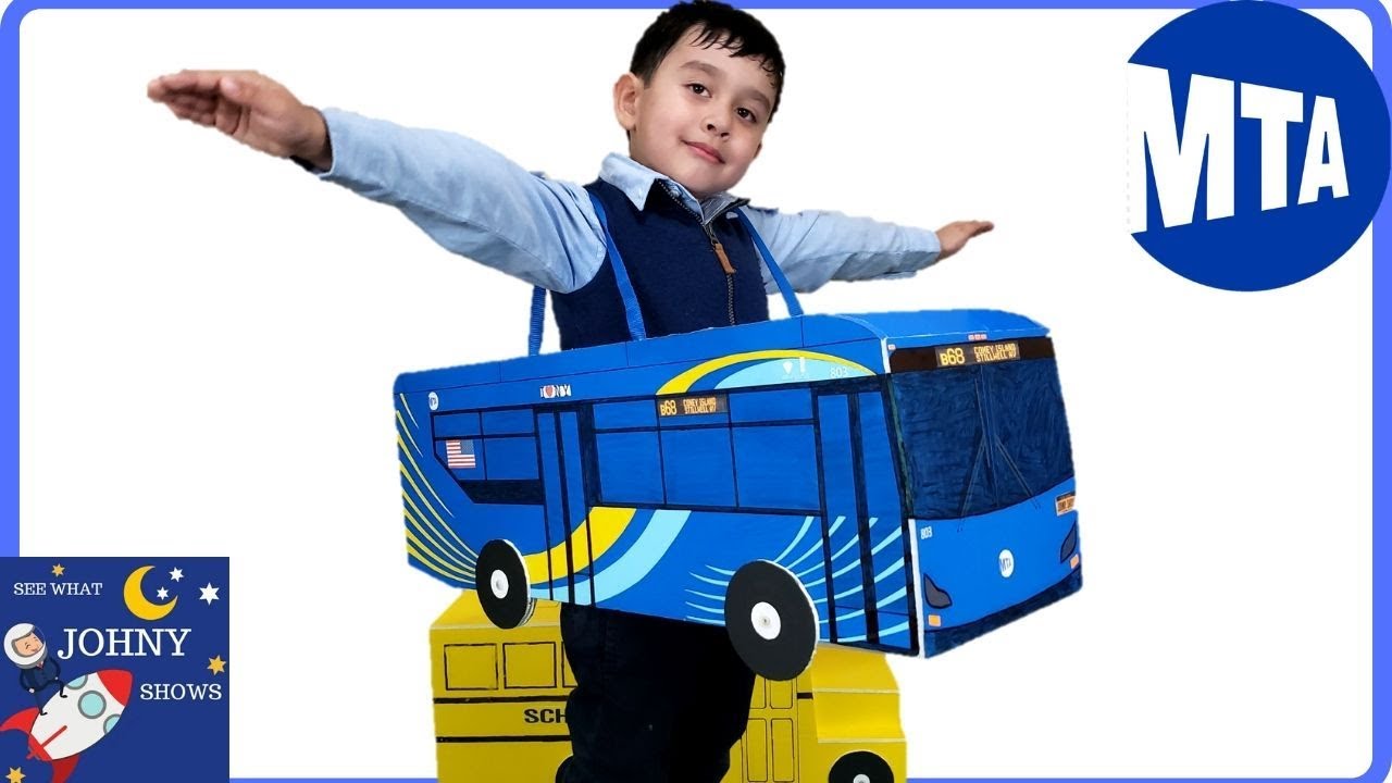 Johny's DIY MTA Bus Costume From MTA Bus Toy