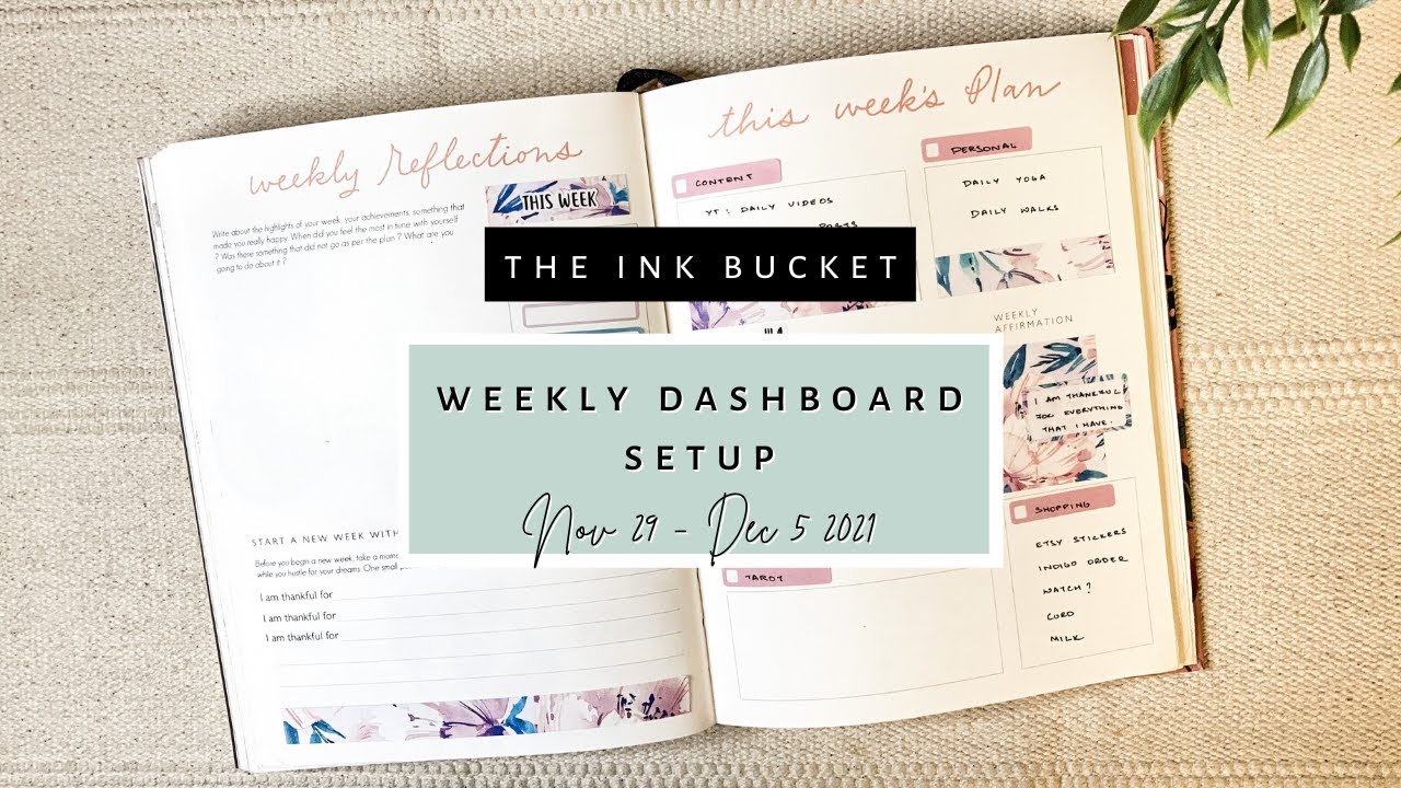 Ink Bucket Planner | Weekly Dashboard Setup | Sanjana Raj