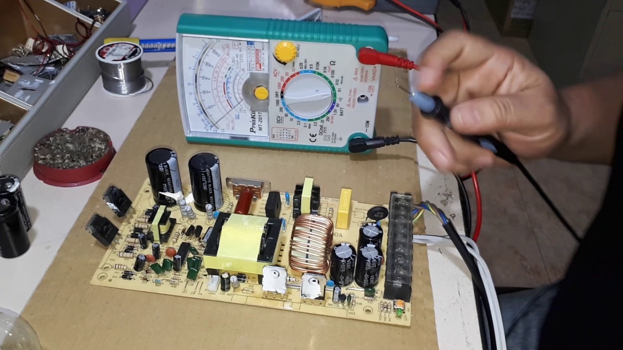 ซ่อมวงจร Switching Power Supply 12V 30A ไม่จ่ายไฟ LED ไม่ติด