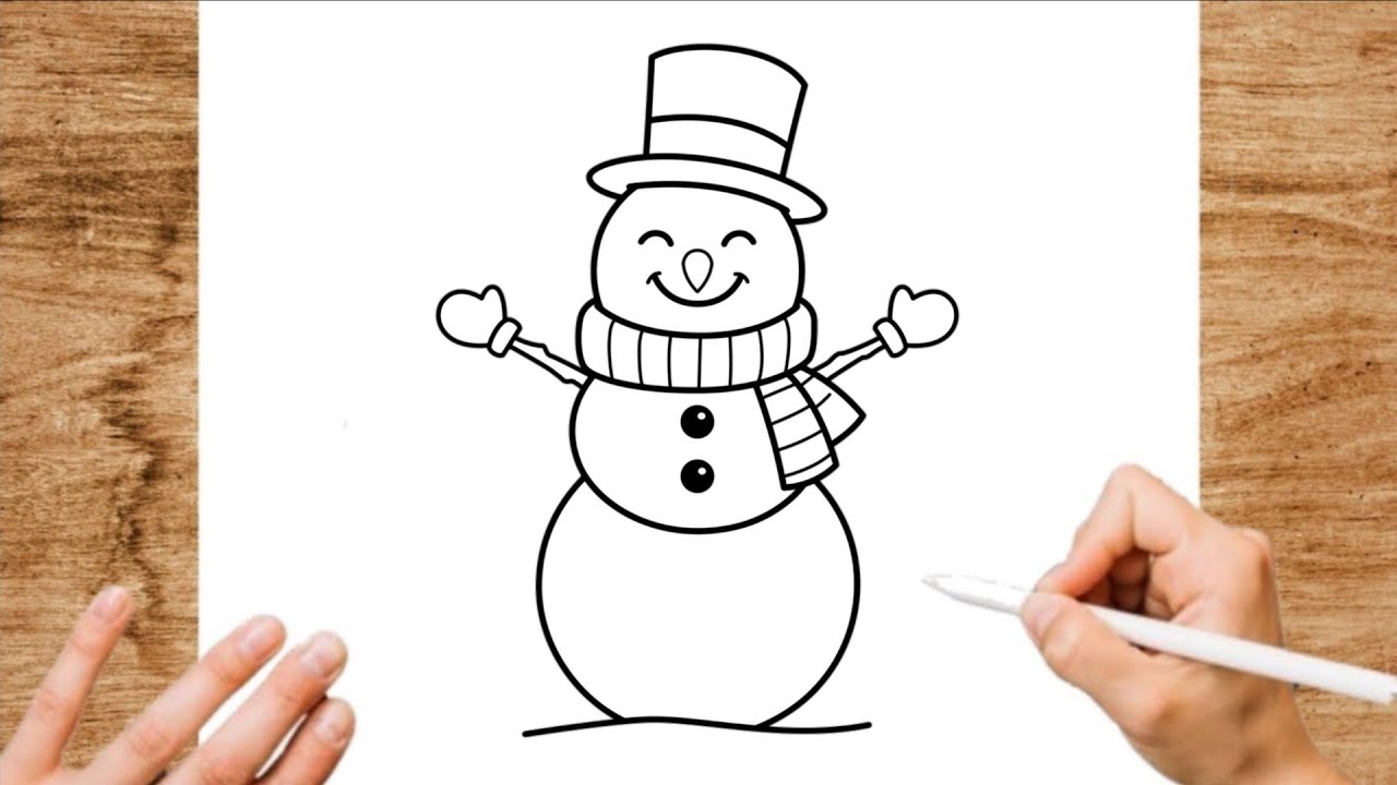 Как легко нарисовать снеговика