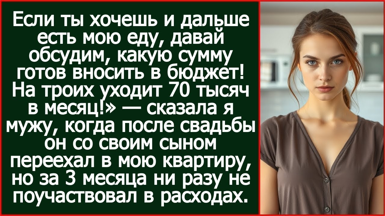 003  Если ты хочешь и дальше есть мою еду, давай обсудим, какую сумму готов вносить в бюджет! Расска