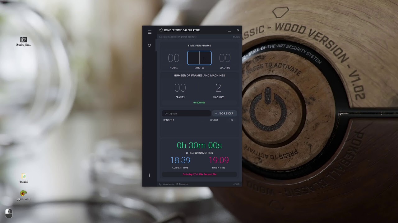 Render Time Calculator - v2.0.0 [Modern GUI/ Python and PySide2]