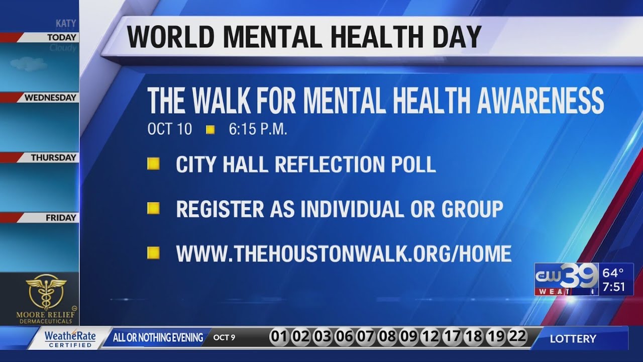 Walk for Mental Health Awareness to be held Tuesday on World Mental Health Day - Medical Minute, Ido