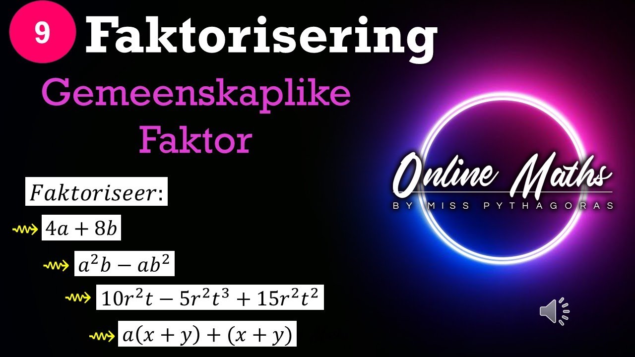 Faktorisering Graad9: L1 Gemeenskaplike Faktor