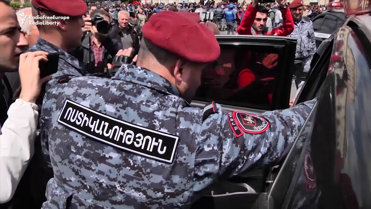Armenian Protesters Detained At Yerevan's Central Square