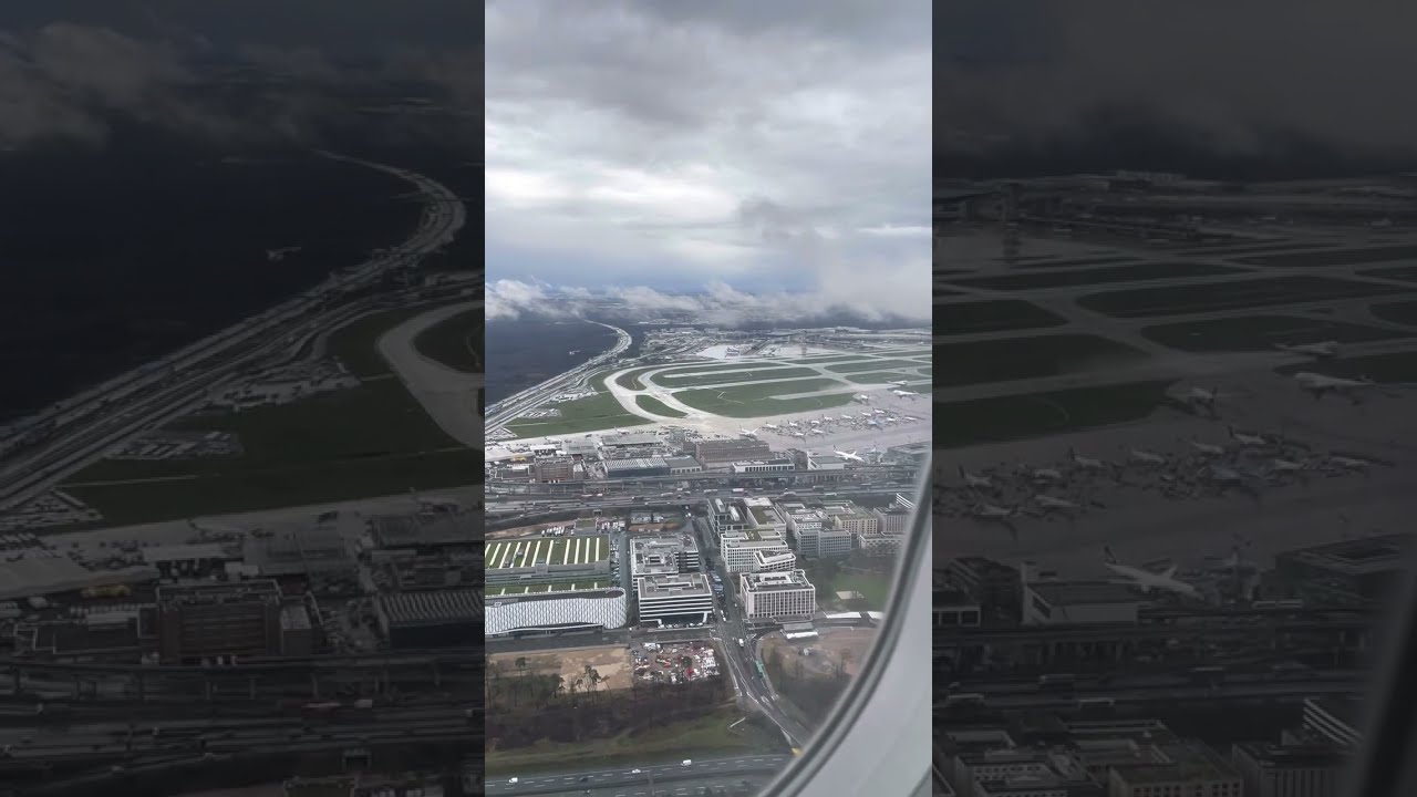 Lufthansa landing at Frankfurt airport