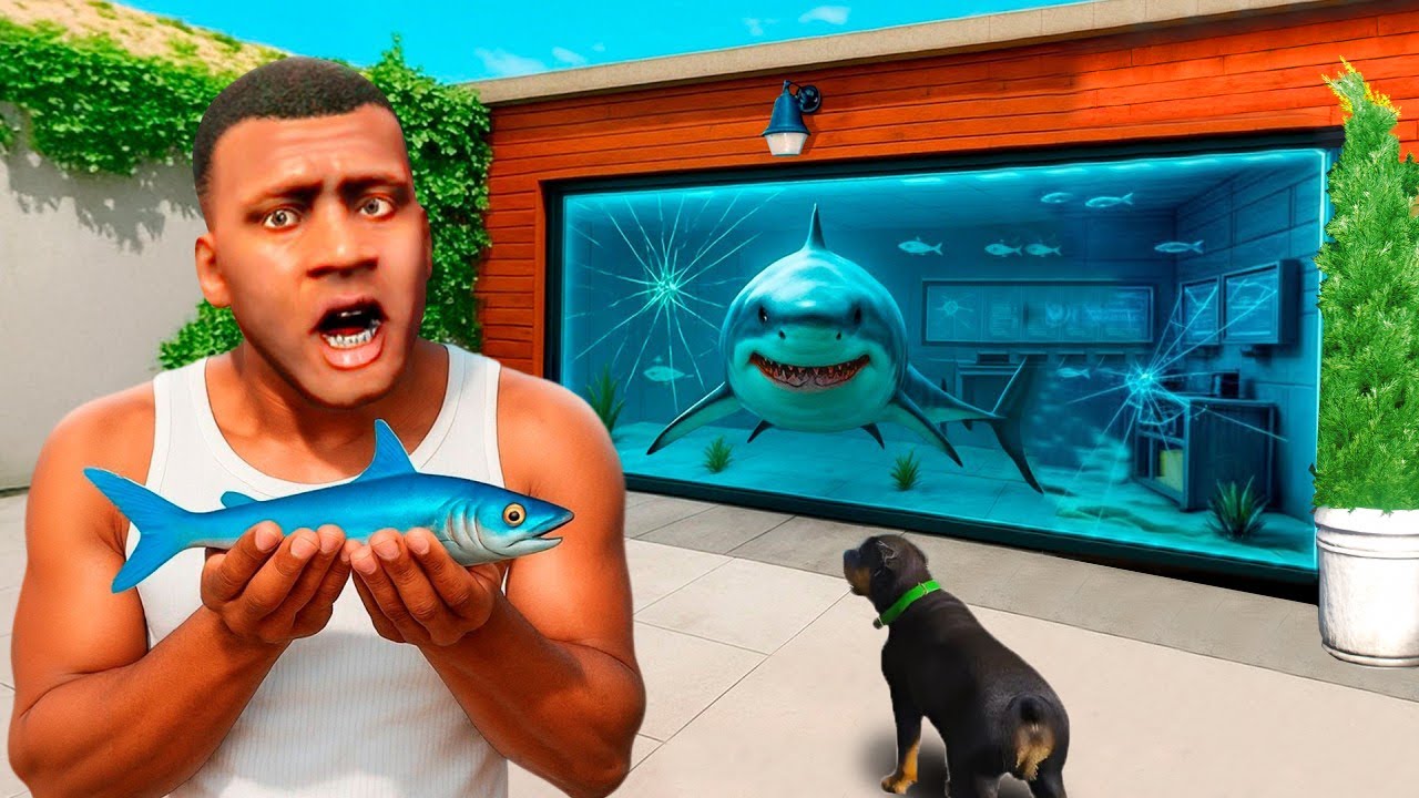 Franklin Đã Biến GARA Của Mình Thành Một BỂ CÁ NGUY HIỂM Trong GTA 5 🏡🦈 (Mods)
