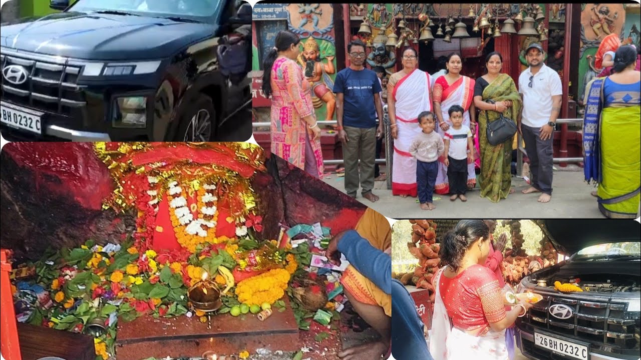 Car leke Gaye Puja krne mandir 🙏