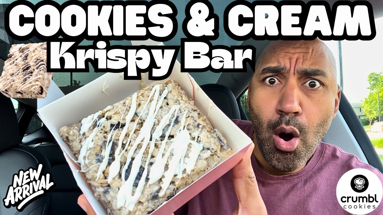 🆕 Cookies & Cream Krispy Bar - Crumbl Review - Took me by Surprise