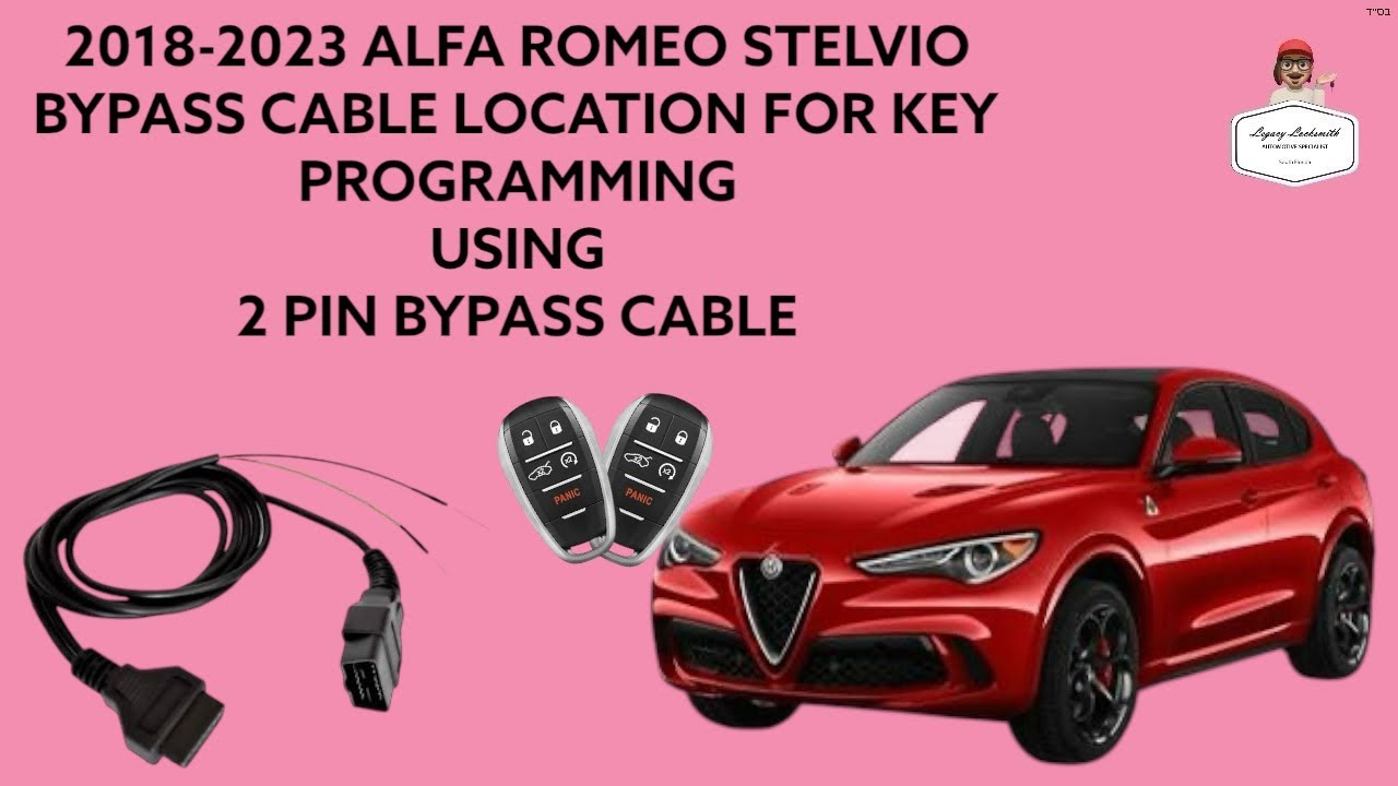2018-2023 ALFA ROMEO STELVIO BYPASS CABLE LOCATION FOR KEY PROGRAMMING USING 2 PIN BYPASS CABLE