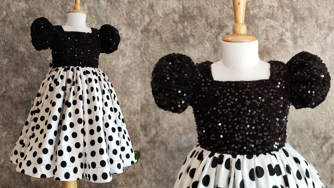 DIY / Puff Sleeve Frock Cutting and Stitching/how to make puff sleeve dress/ umbrella frock design