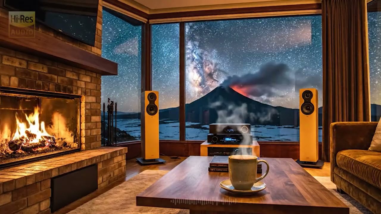 Relaxing Winter Acoustic Jazz: Gentle Ambiance & Coffee Sounds