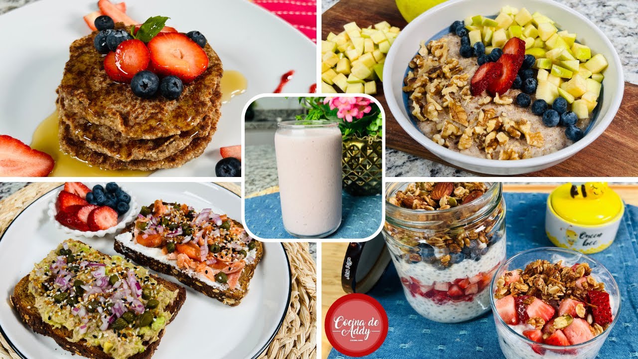 Ideas de DESAYUNOS SIN HUEVO, Altos en Protéina P/toda la Semana. Sano  Fácil. P/Diabetes-Colesterol