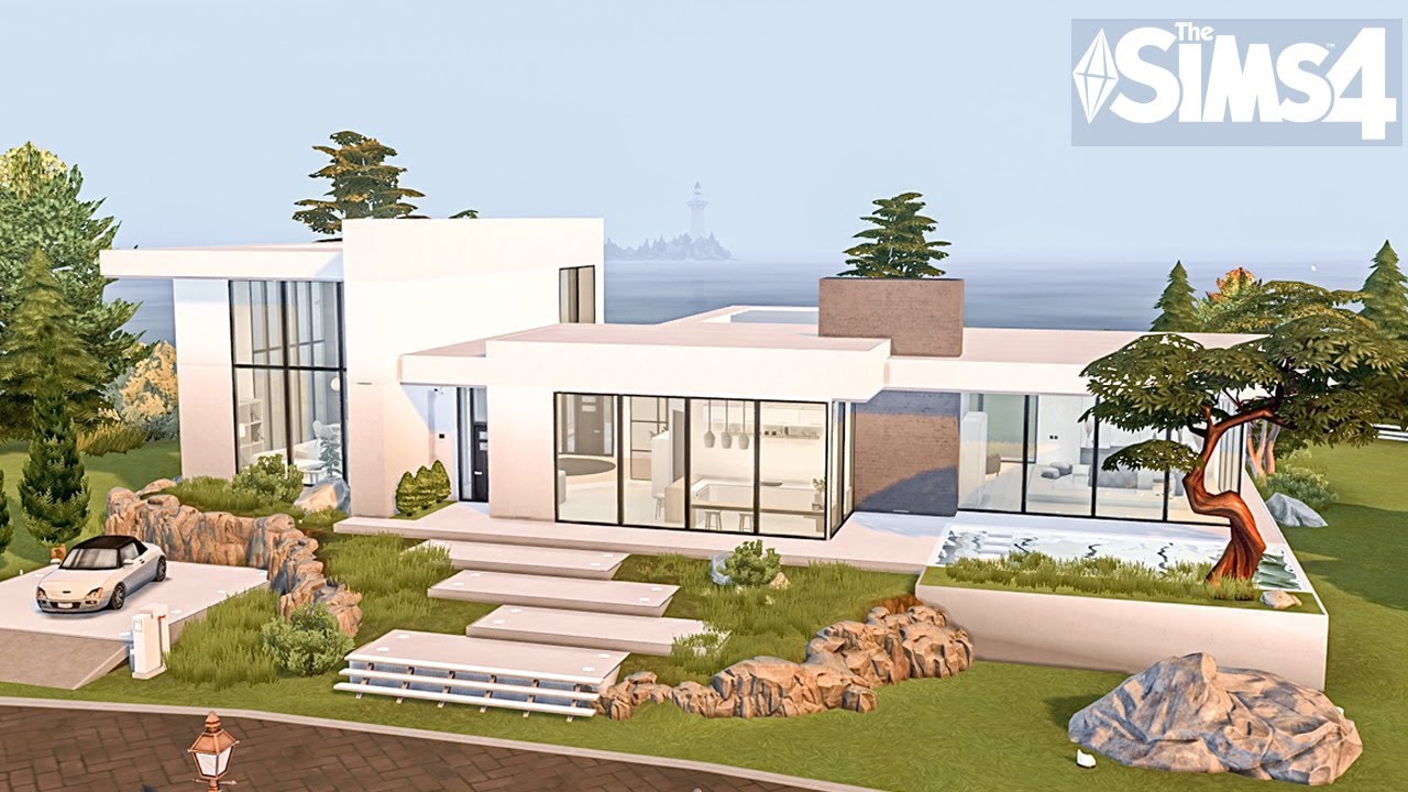 Modern Minimalistic House | No CC | Stop Motion Build | The Sims 4