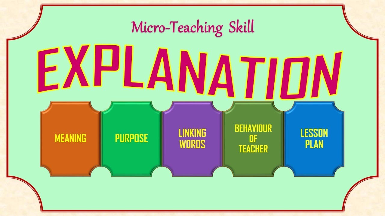 Explanation Skill-Micro-teaching Skill