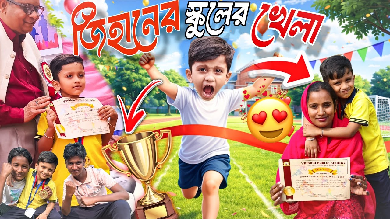 জিহানের&hearts;️ স্কুলের খেলা⛹️। School Sports Challenge💪| Bengali Vlog 2026