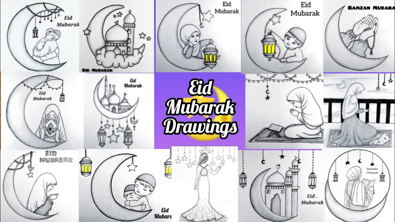 15 + Eid festival Drawing for competition || Eid Mubarak drawings ||Eid festival Drawings ideas easy