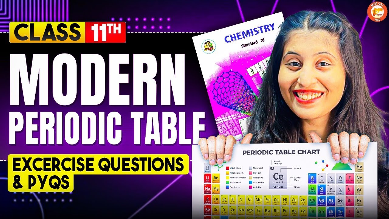 Modern Periodic Table Class 11 Exercise Question & PYQs | MHTCET & HSC 2027 Chemistry - By Siona Mam