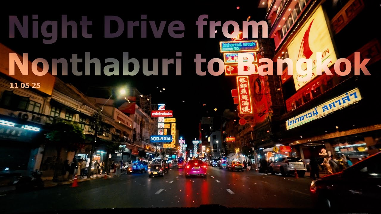 EP. 3 &mdash; Lofi Night Drive from Nonthaburi to Bangkok &mdash;Thailand 🇹🇭 4k