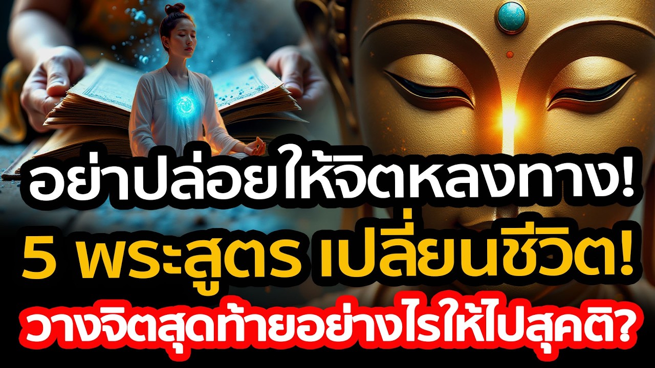 อย่าปล่อยให้จิตหลงทาง! รวม 5 พระสูตร เปลี่ยนชีวิต! วางจิตก่อนตาย–เห็นอนัตตา–ละขันธ์–สติปัฏฐาน–สมาธิ
