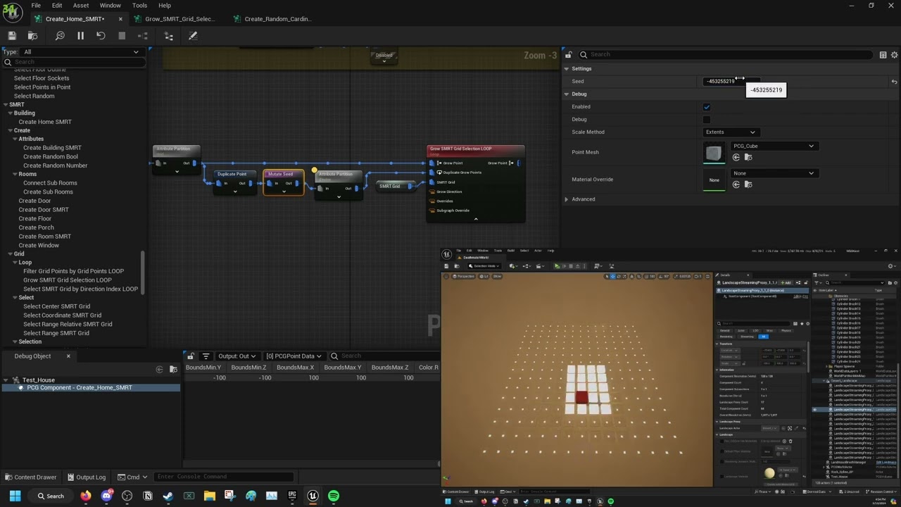 UE5.4 - PCG - Growing Grid Based Rooms from a single point...