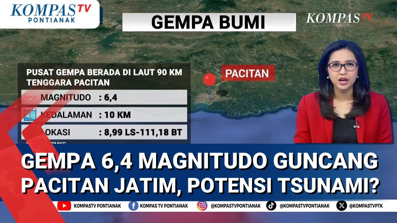 Gempa Bumi 6,4 Magnitudo Guncang Pacitan Jatim Jumat Dini Hari, Terasa Hingga ke Yogyakarta