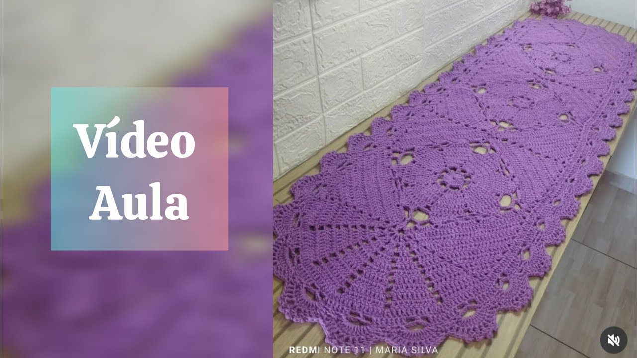 Passadeira de Croch&ecirc; Oval Uva Rosada  | Passo a Passo Completo